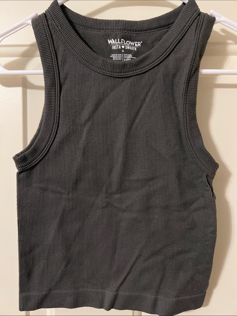 Wallflower Dark Charcoal Ribbed Tank